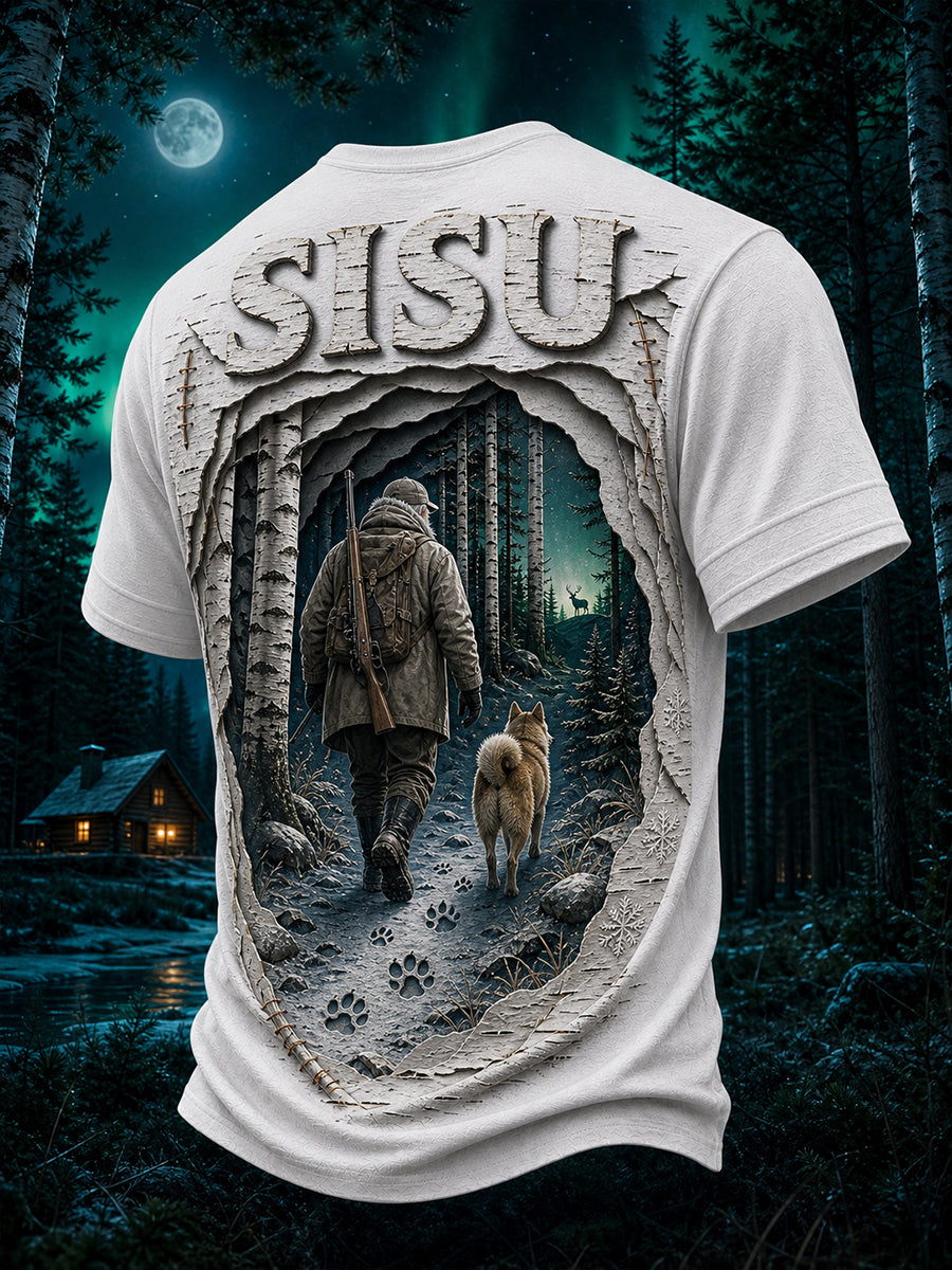 Retro Suomen taide Print Casual T-shirt