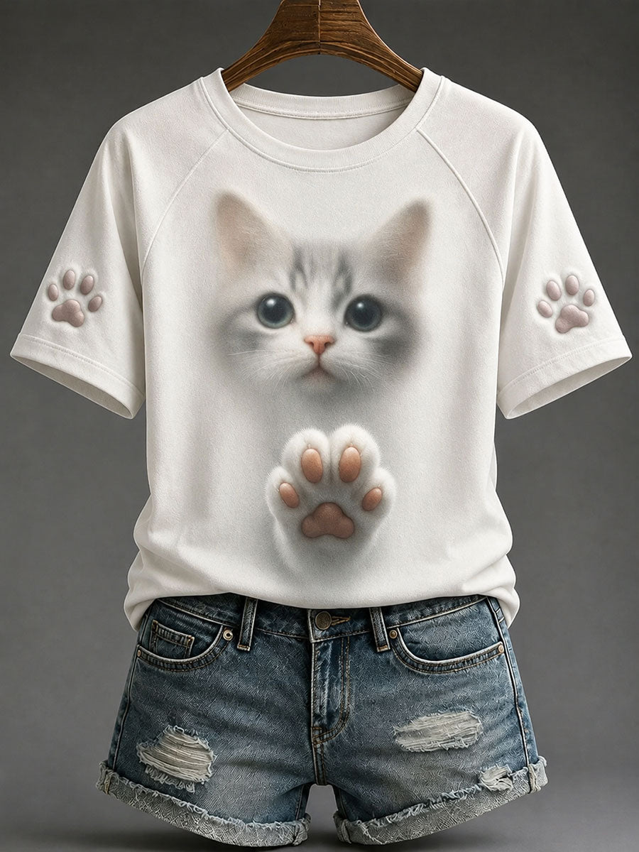 Naisten Cat Print Casual T-paitat