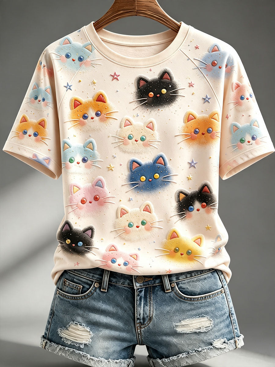 Naisten värikäs kissat Tulosta T-paitat
