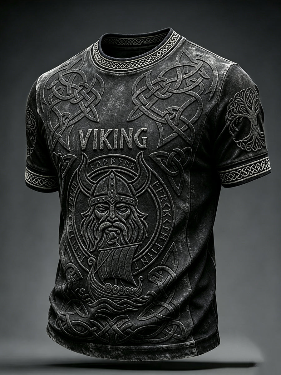 Miesten Viking Inspired Art Celtic Print Short Hihat T-paito