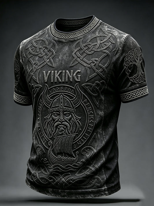 Miesten Viking Inspired Art Celtic Print Short Hihat T-paito