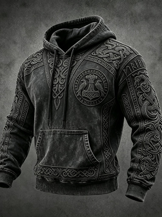 Miesten Viking Inspired Art Celtic Print Vintage Cozy Huppari