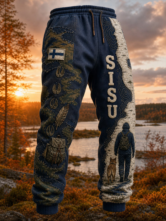 Retrosuomalainen taidetuloste, rento housu
