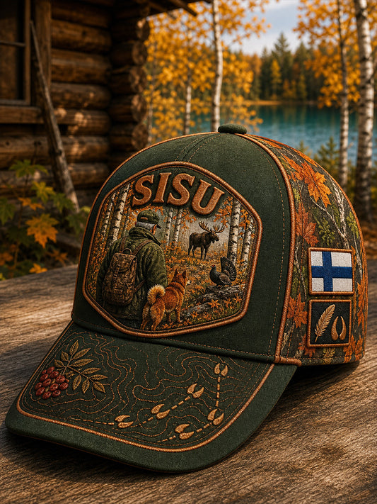Unisex-villimyssy, jossa on vintage-henkinen suomalainen kuvitustaulu
