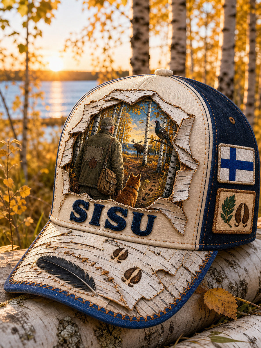Unisex Casual Hat Vintage Suomen taide Print