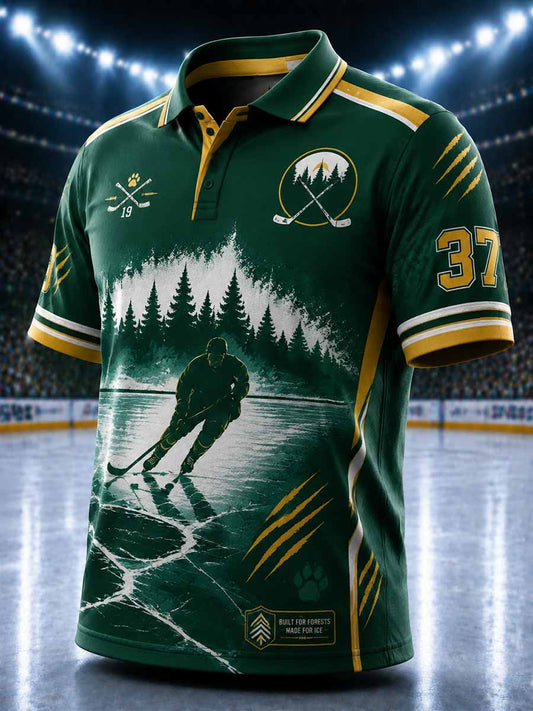 Miesten Suomi Ilves-jääkiekkokuviollinen poloshirtti