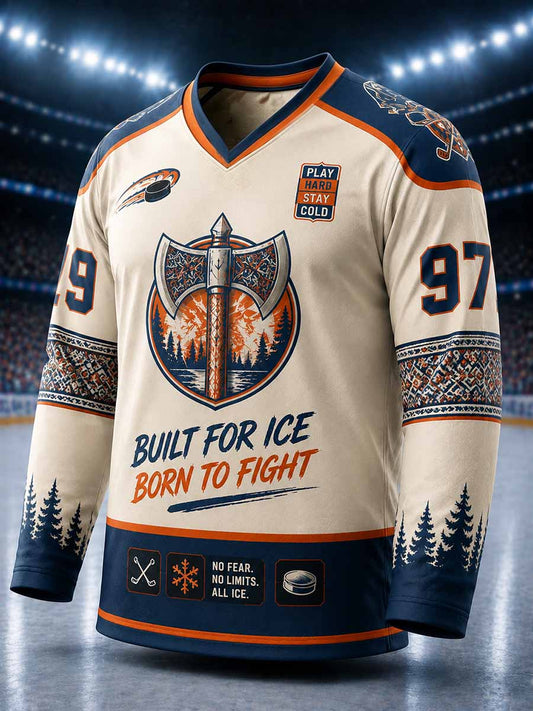 Miesten suomalainen jääkiekko Tappara -kuosilla painettu collegepaita