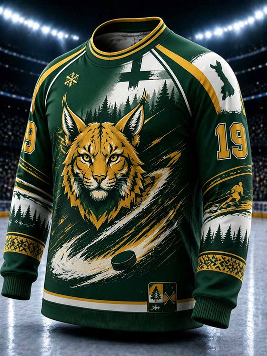 Miesten Suomi Ilves-jääkiekkokuosilla painettu collegepaita