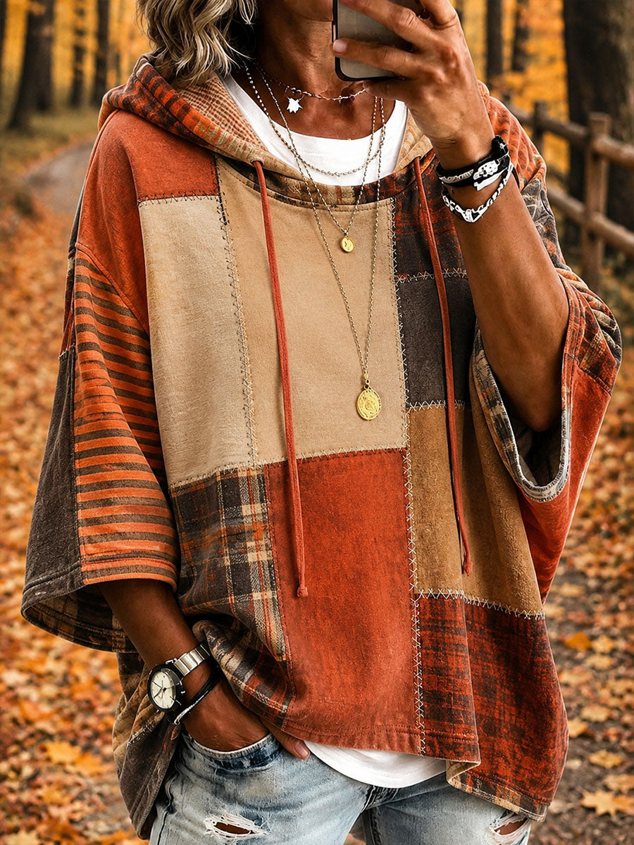 Naisten Falls Patchwork Art Hoodie