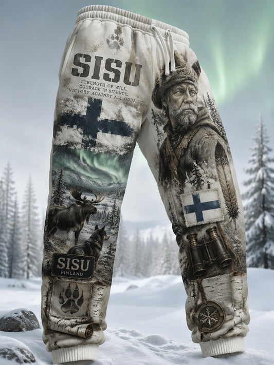 Miesten retro suomalaiset veteraanitäysillä housut