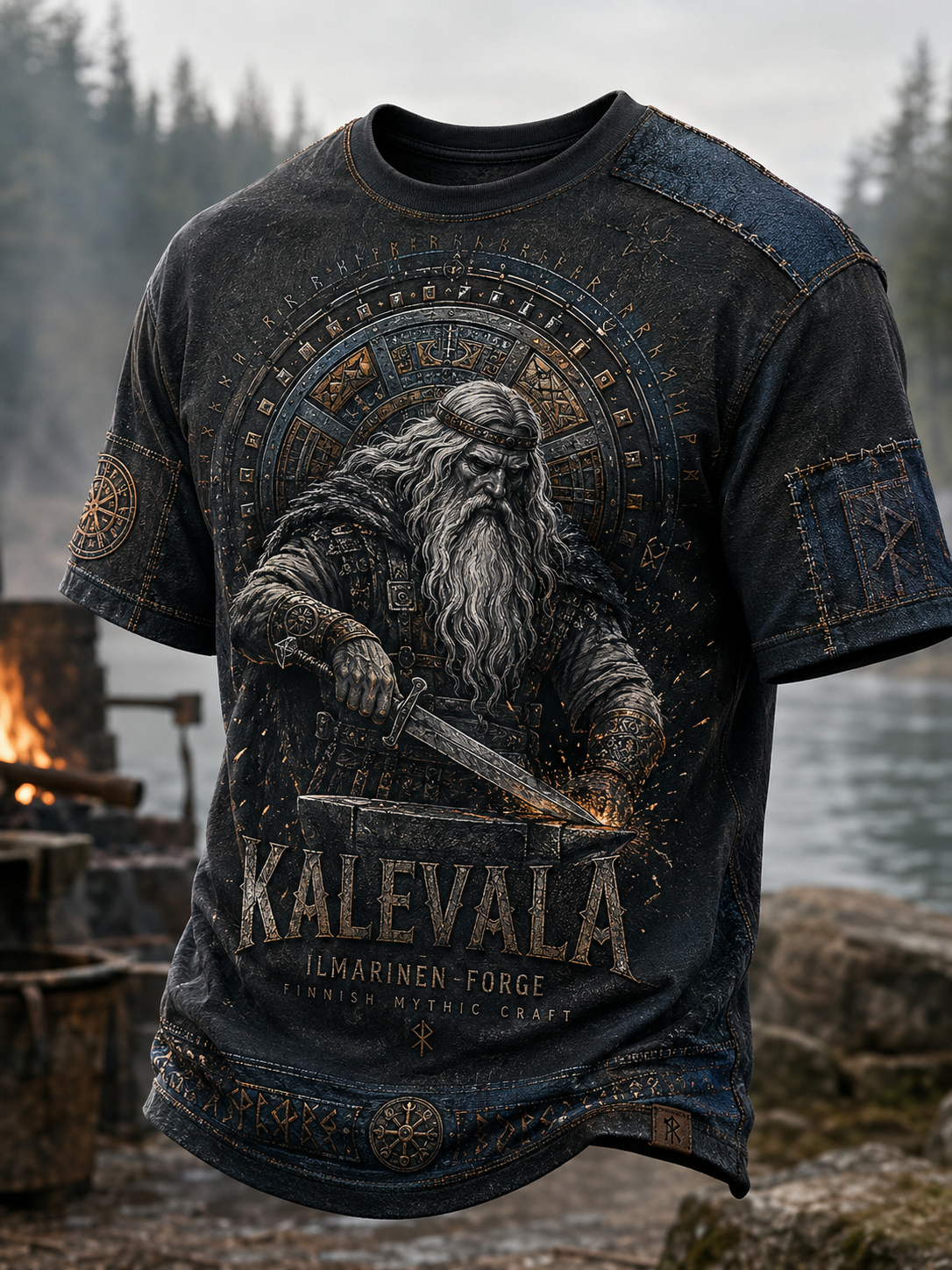 Miesten Kalevala -t-paidan lyhyet hihat