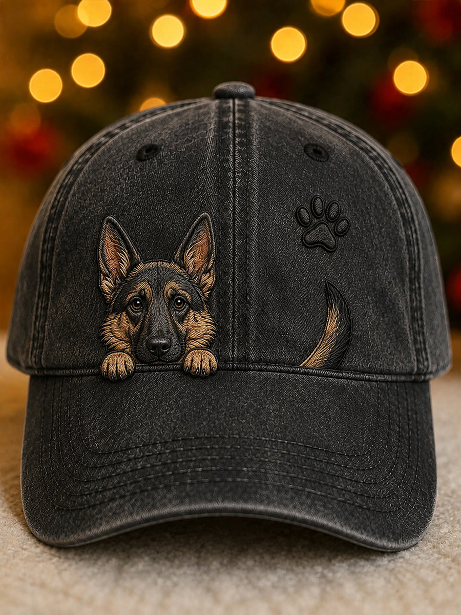 Söpö Peeking Saksanpaimenkoira & Pow Tulosta Unisex Hatta