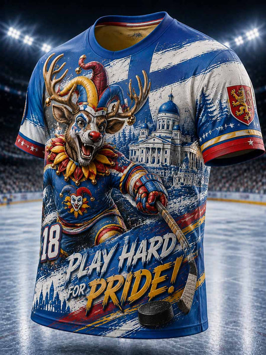 Miesten Jokerit Hockey Retro Perinteinen tulostus T-paito