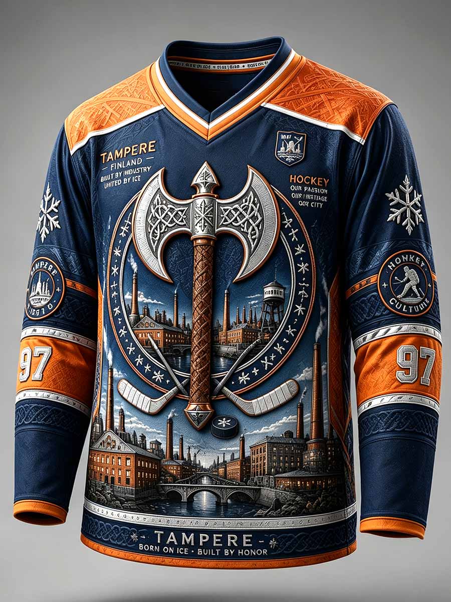 Miesten Suomen Jääkiekko Retro Perinteinen Sweatshirt