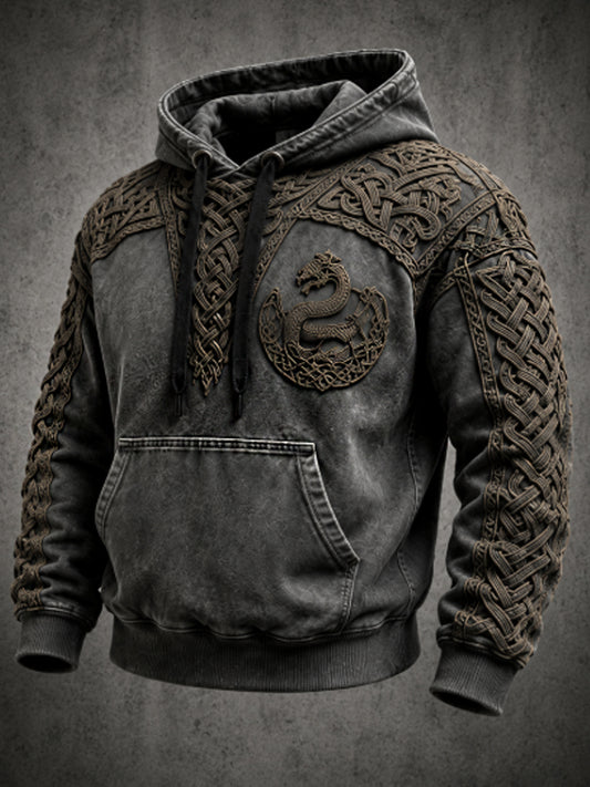 Miesten Retro Viking Valknut ylimääräinen pudotus-hukka huppari