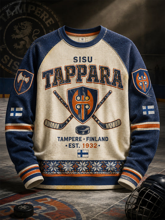Miesten Suomen jääkiekko Tappara-vohvelipusero pitkillä hihoilla