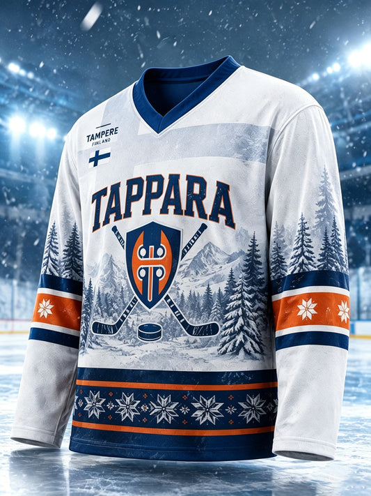 Miesten Suomen jääkiekko Tappara V-pääntiainen pitkähihmainen t-paita