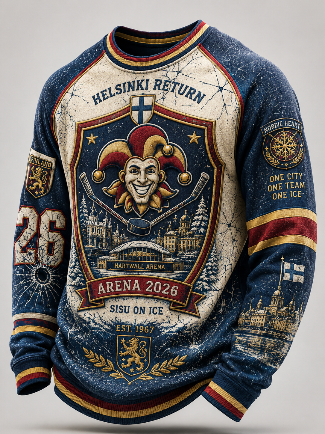Miesten jääkiekko joukkue Jokerit Vohveli pitkähiha T-paiti