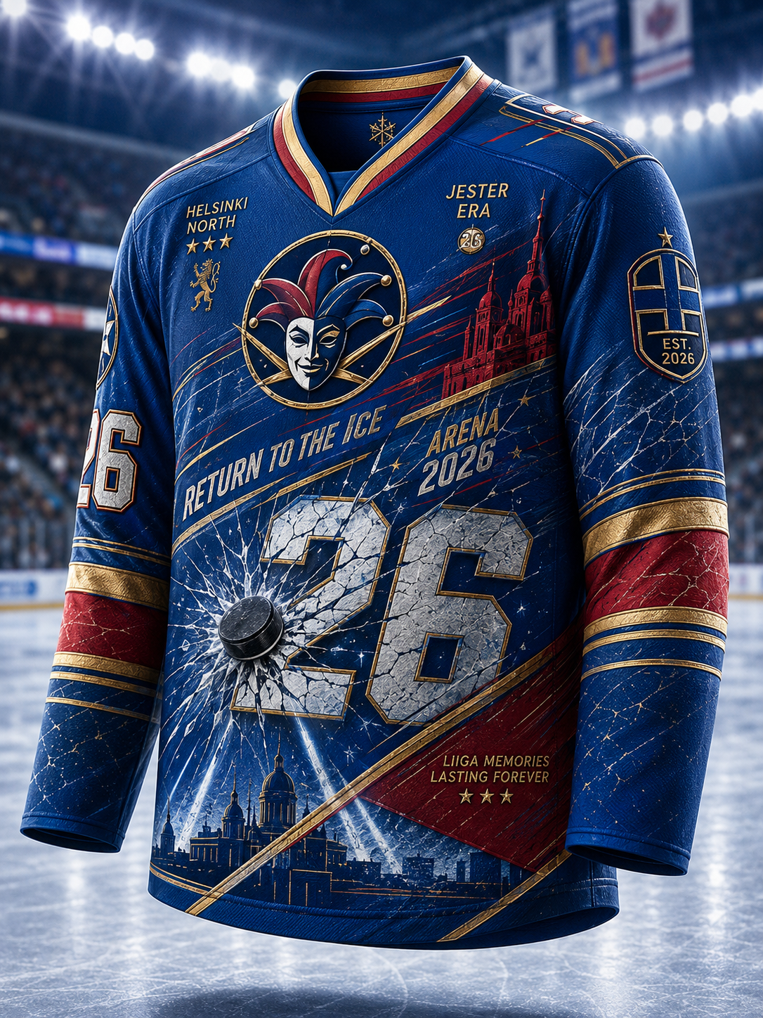 Miesten suomalainen jääkiekkojoukkue Jokerit -pitkähihmainen t-paita