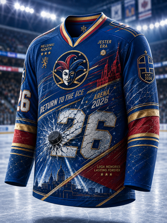 Miesten suomalainen jääkiekkojoukkue Jokerit -pitkähihmainen t-paita