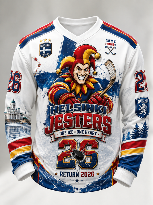 Miesten suomalainen jääkiekkojoukkue Jokerit -pitkähihmainen t-paita