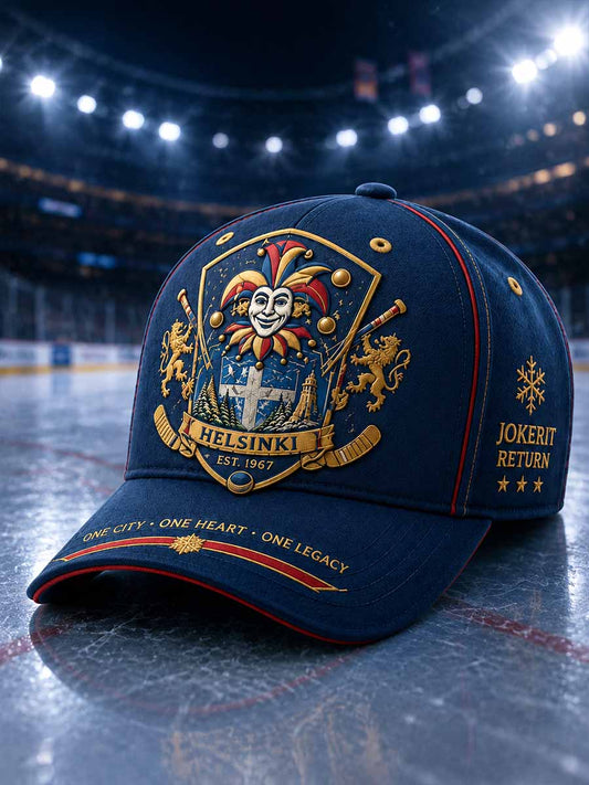 Unisex Jokerit Helsingin jääkiekkojen muistopainatuksella varustettu pipo