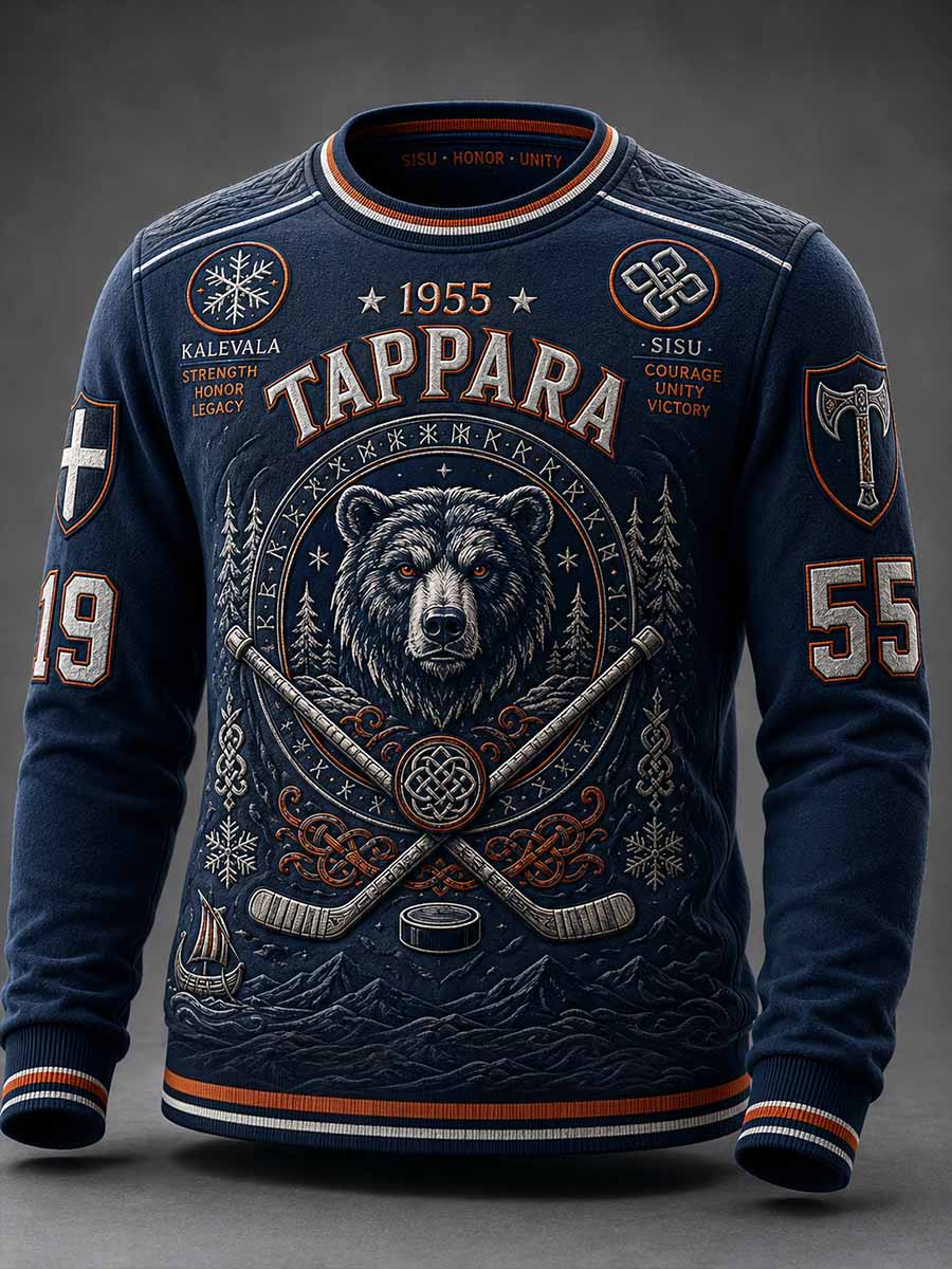 Miesten Retro Perinteinen Hockey kuvio Tulosta Sweatshirt