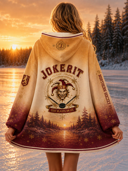 Naisten Suomen Jääkiekko Jokerit Zip-Up Hoodie.