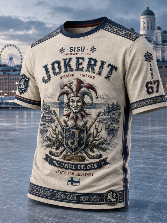 Miesten Suomen Jääkiekko Jokerit Lyhyhiha T-paiti