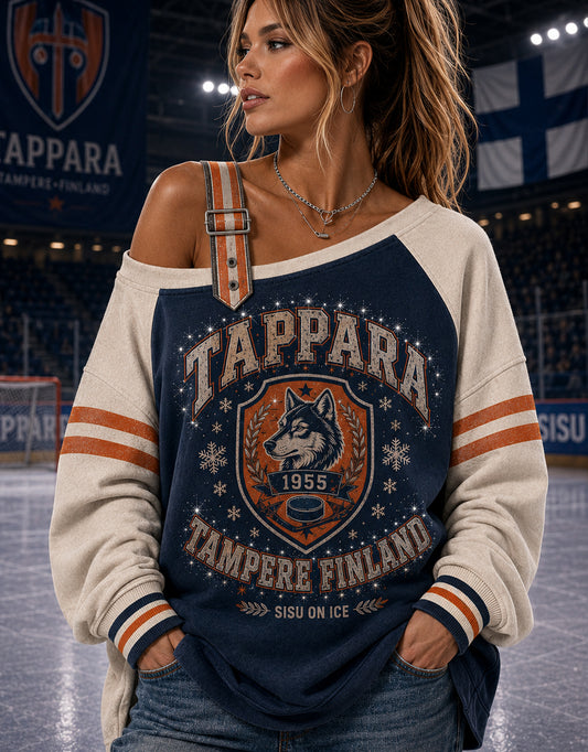 Naisten Suomen Jääkiekko Tappara Off-Shoulder Huppari