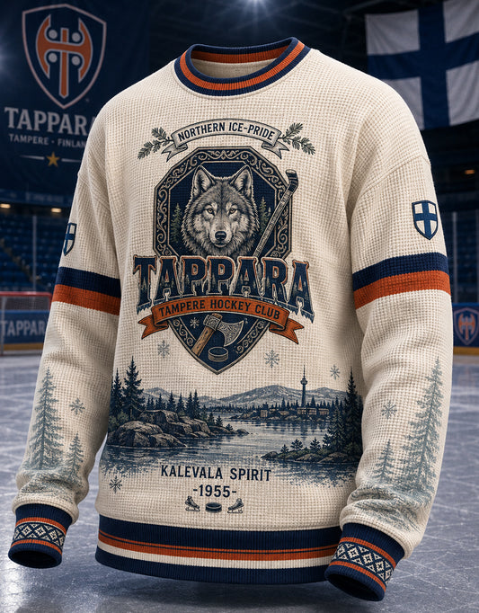 Miesten suomalainen jääkiekkoseura Tappara vohvelikangas pitkähihainen t-paita