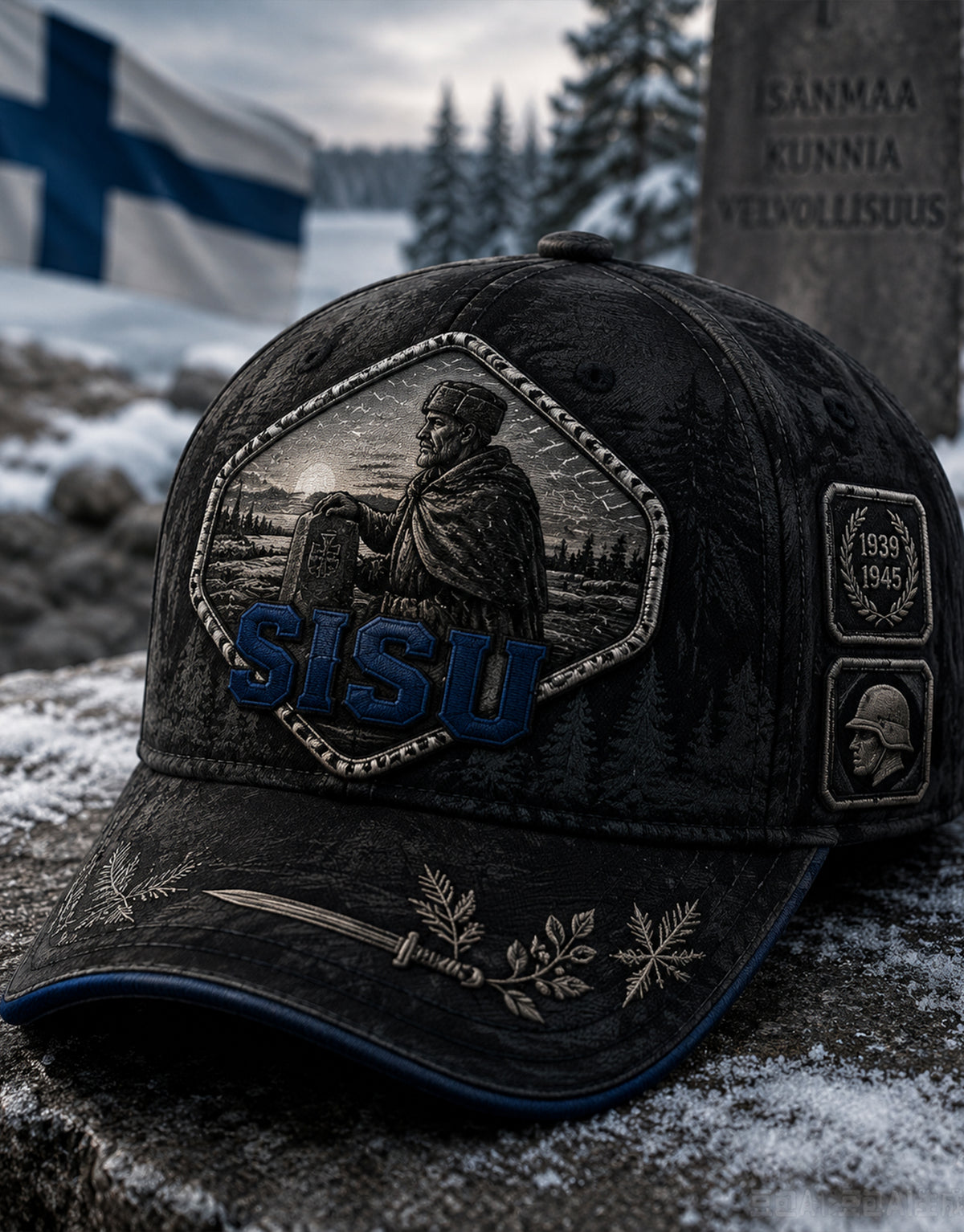 Unisex suomalainen veteraani Sisu -pesäpallolippis