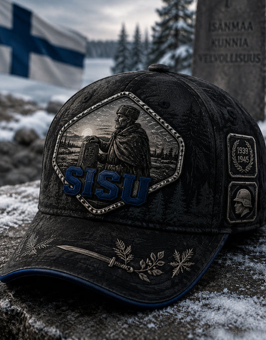 Unisex suomalainen veteraani Sisu -pesäpallolippis