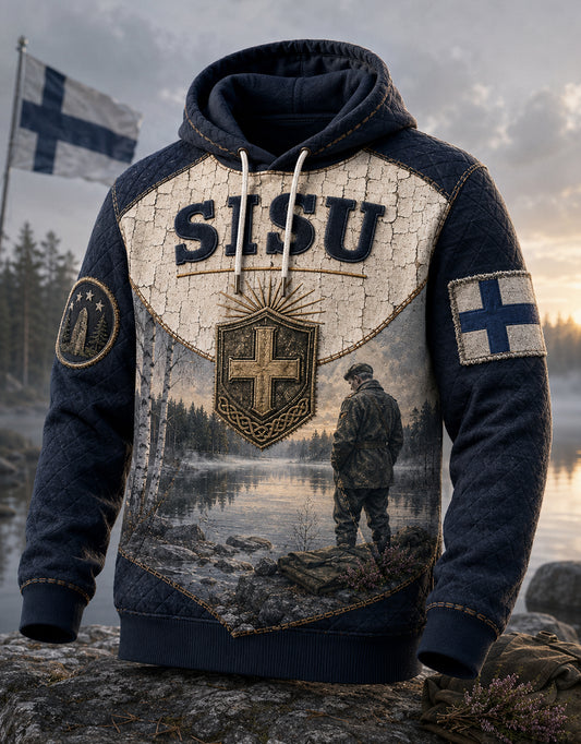 Miesten suomalainen veteraani Sisu Pitkähihaa huuhu