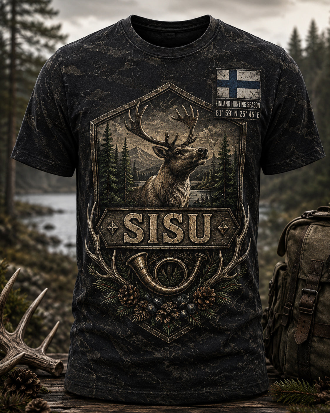 Miesten Suomen metsästyskausi lyhythihainen t-paita