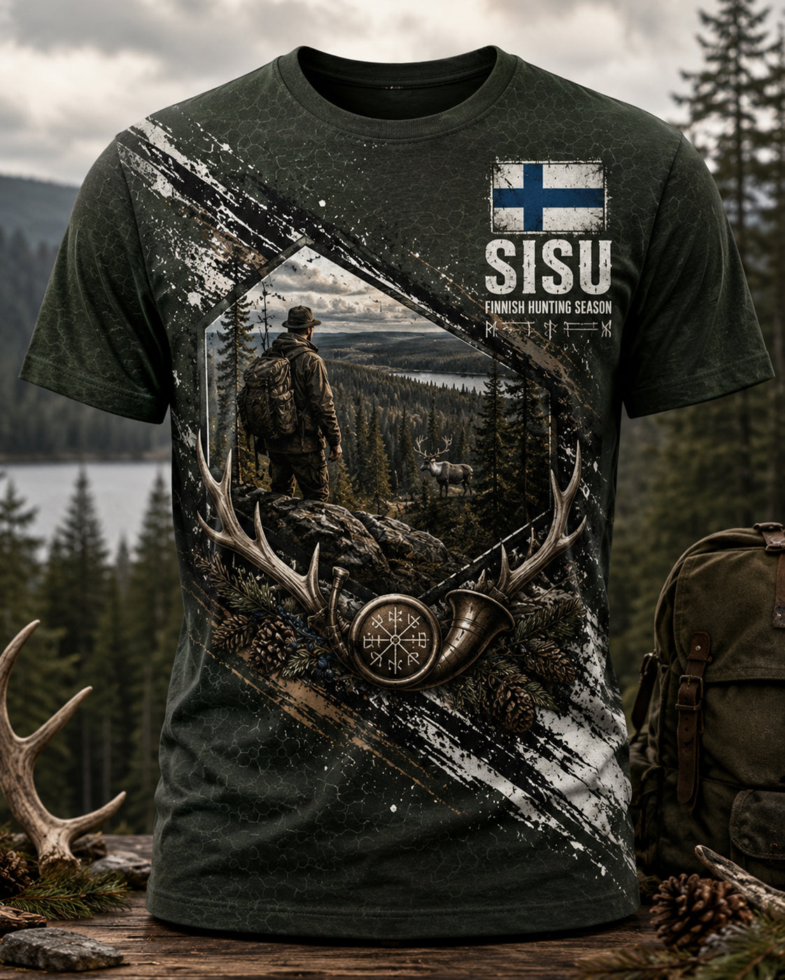 Miesten Suomen metsästyskausi Lyhyhiha T-paiti