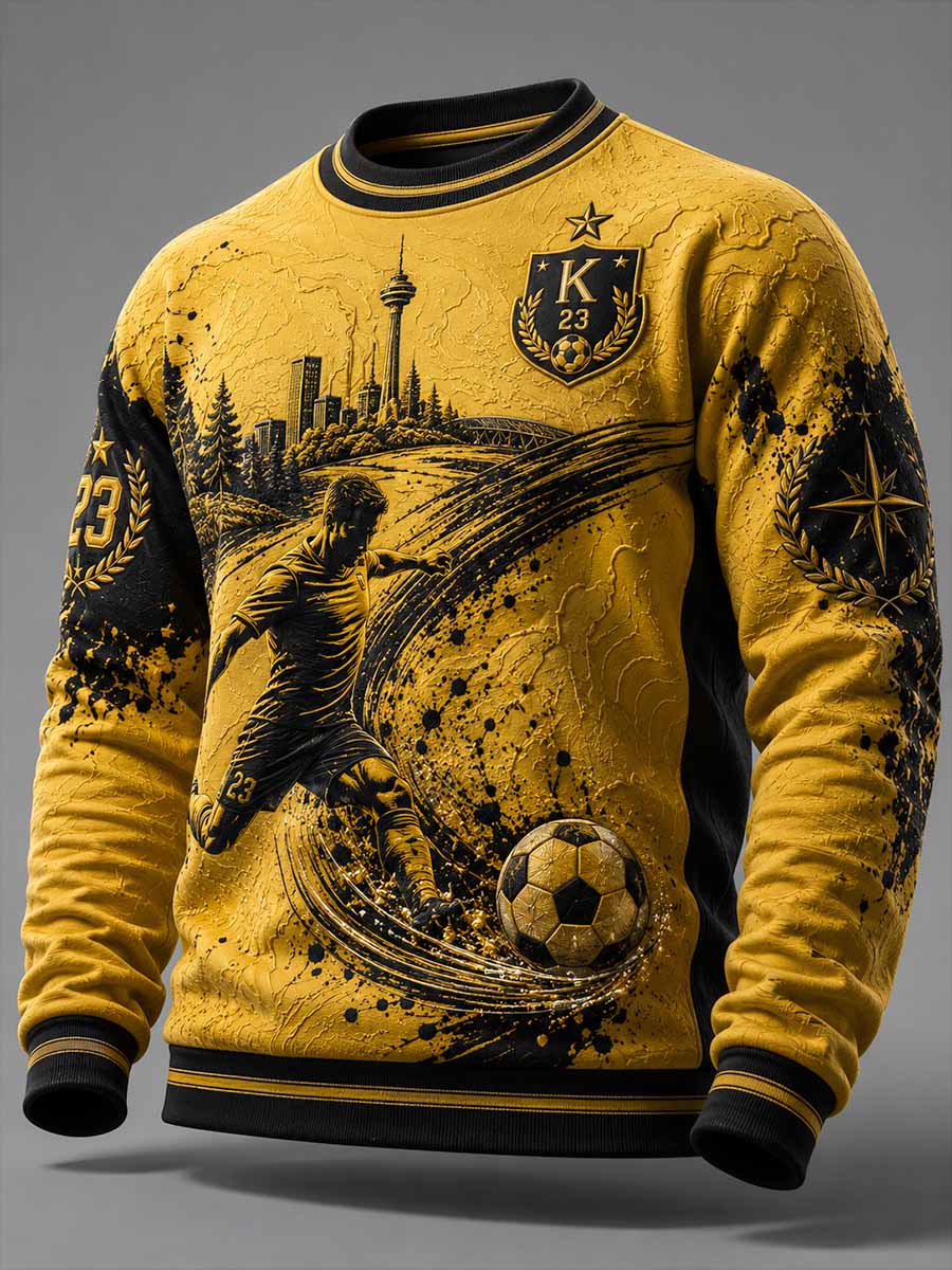 Miesten Vintage 1923 jalkapallopeli Print Sweatshirt