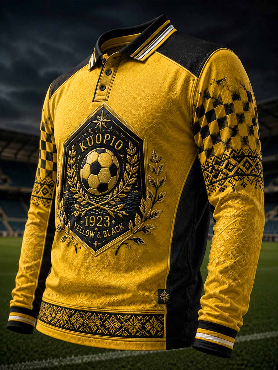 Miesten Vintage KuPS Jalkapallo Joukkue Painettu Polo-paita