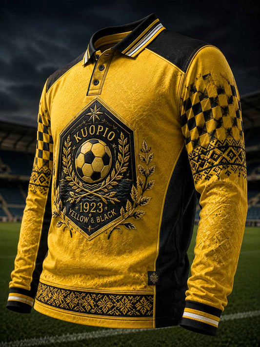 Miesten Vintage KuPS Jalkapallo Joukkue Painettu Polo-paita