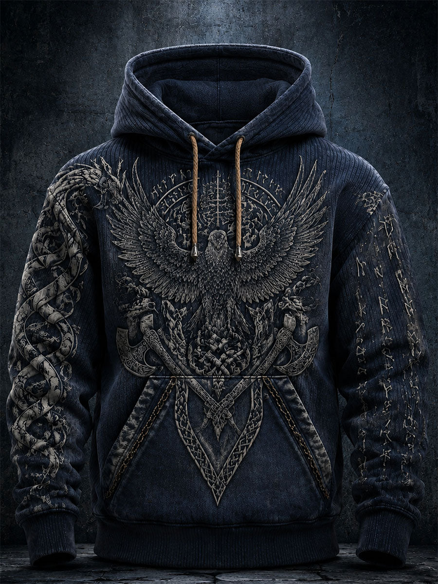 Miesten Western Retro Tulosta Casual karkiskaula Zip-up Hoodie.