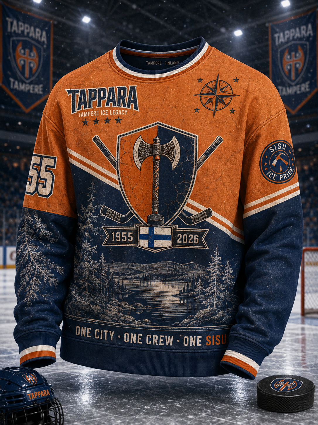 Miesten Suomen Jääkiekko Tappara Pitkähiha Crewneck Sweatshirt
