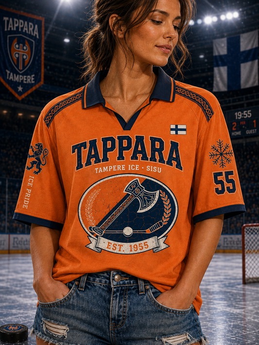 Naisten Suomen jääkiekko Tappara V-pääntiheinen lyhythihainen pikeepaita