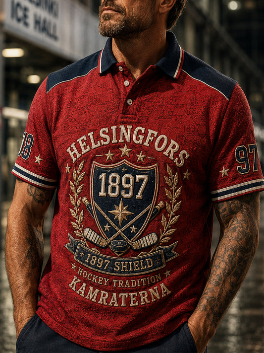 Miesten Retro Suomen Jääkiekko HIFK Polo-paita