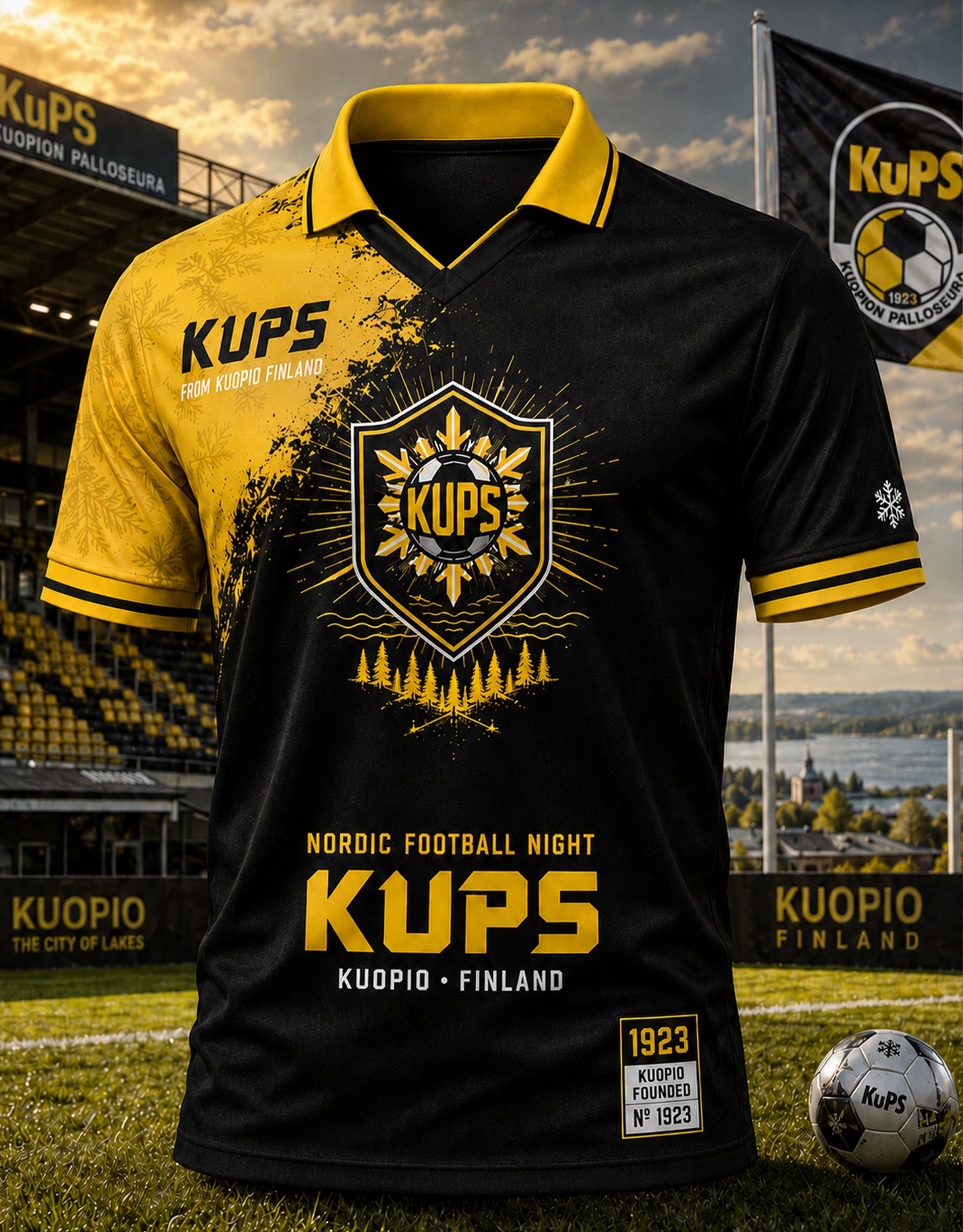 Miesten Suomi Jalkapallo KuPS Short-Sleeve Polo-paita