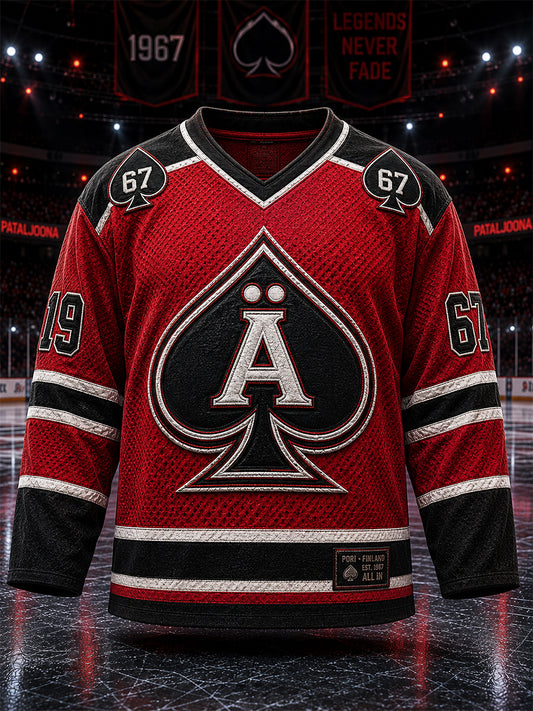 Miesten Retro Porin Ässät Suomen jääkiekko Ystävä pitkähihaan