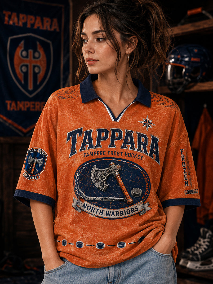 Naisten Suomen jääkiekko Tappara V-pääntiheinen lyhythihainen pikeepaita