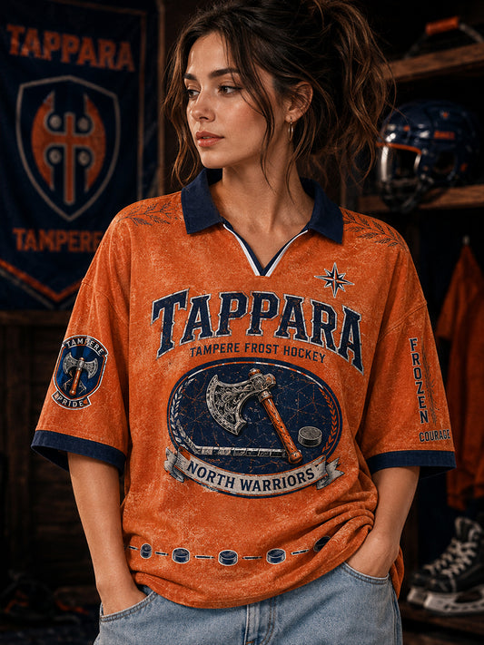 Naisten Suomen jääkiekko Tappara V-pääntiheinen lyhythihainen pikeepaita