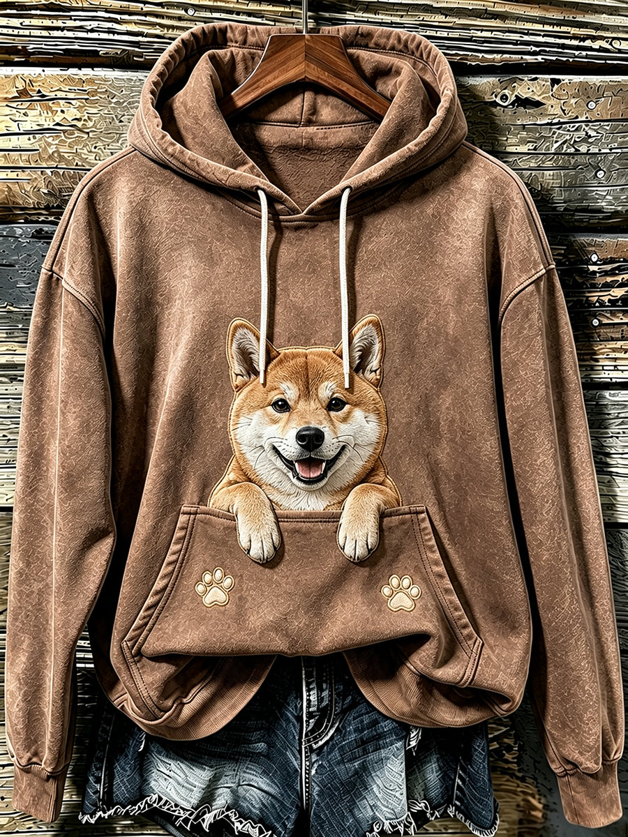 Naisten ihana Peeking Shiba Inu & Tassat Tulosta huppupaikka