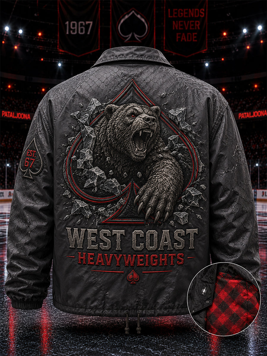 Miesten retro Porin Ässät -jääkiekkofanin pitkähihainen takki