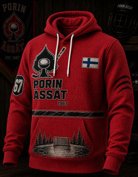 Miesten Suomen jääkiekko Porin Ässät pitkähihainen huppari